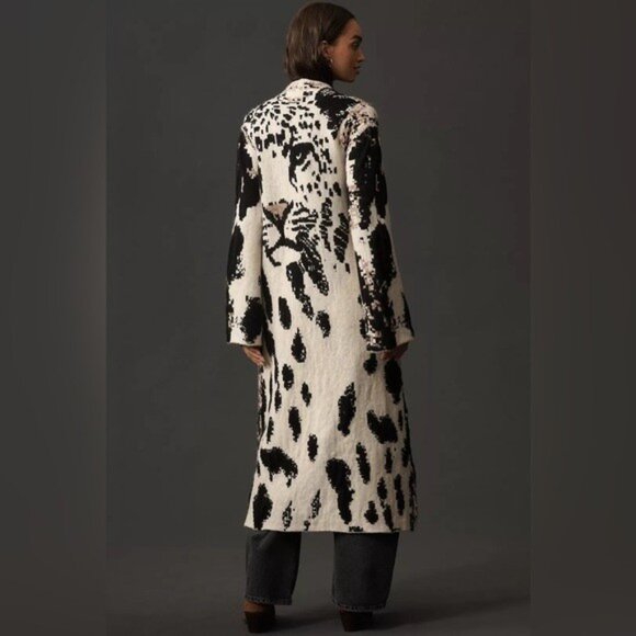 NWT Size XXS/XS - Pilcro Leopard Print Sweater Duster with Pockets (NWT US$ 238) - Picture 5 of 16